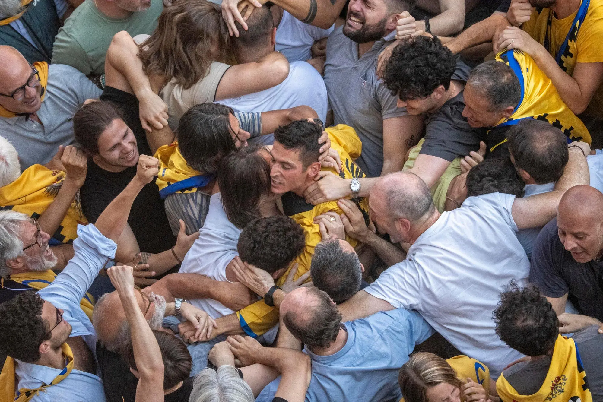 The jubilation for Tittia's latest victory (Ansa)