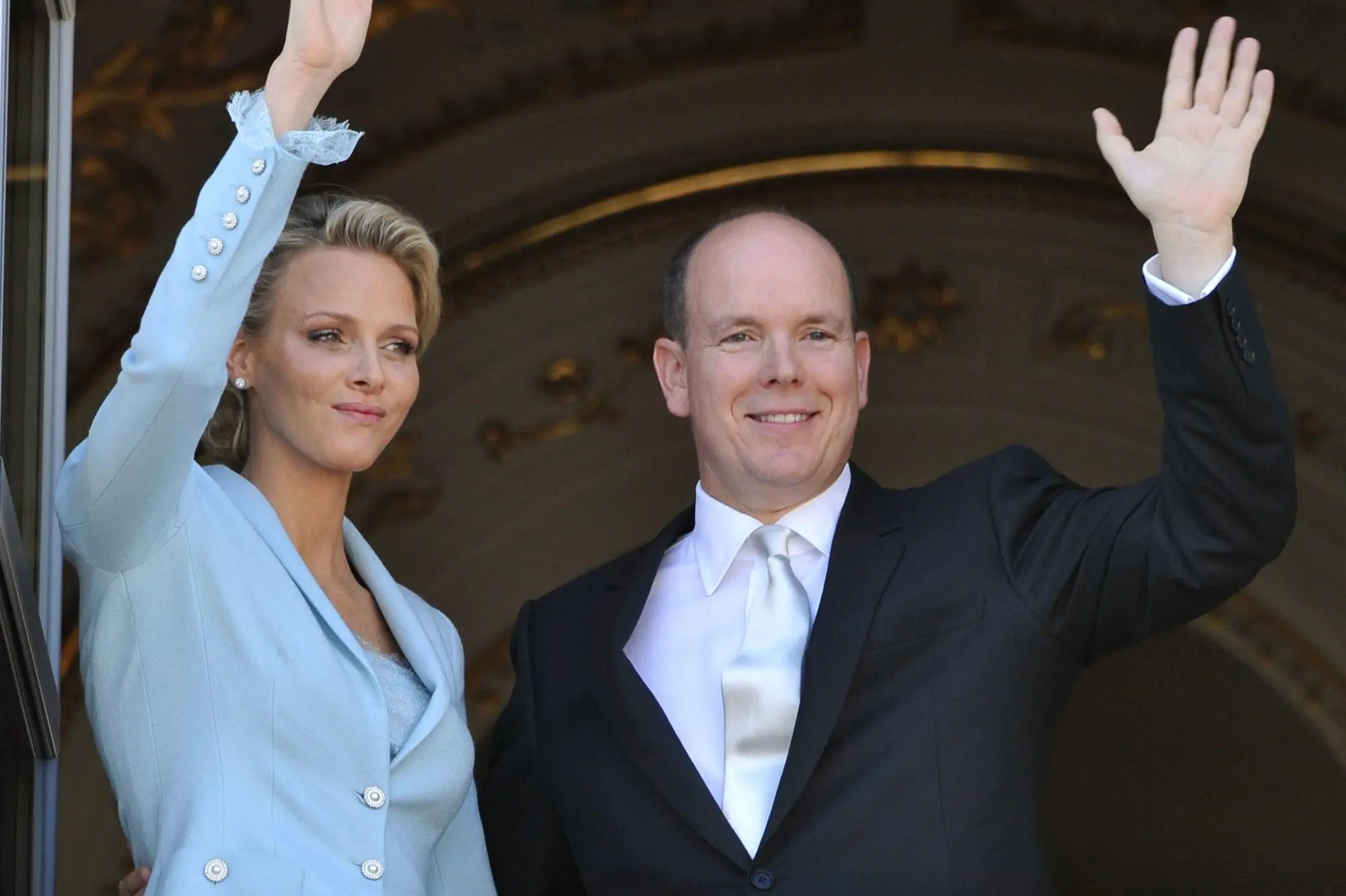 Il principe Alberto di Monaco e la principessa Charlene (Ansa)