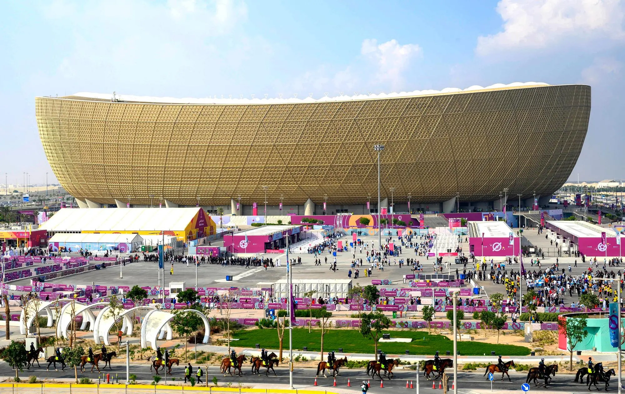 Lo stadio di Lusail che ha ospitato la finale dei Mondiali in Qatar (Ansa)