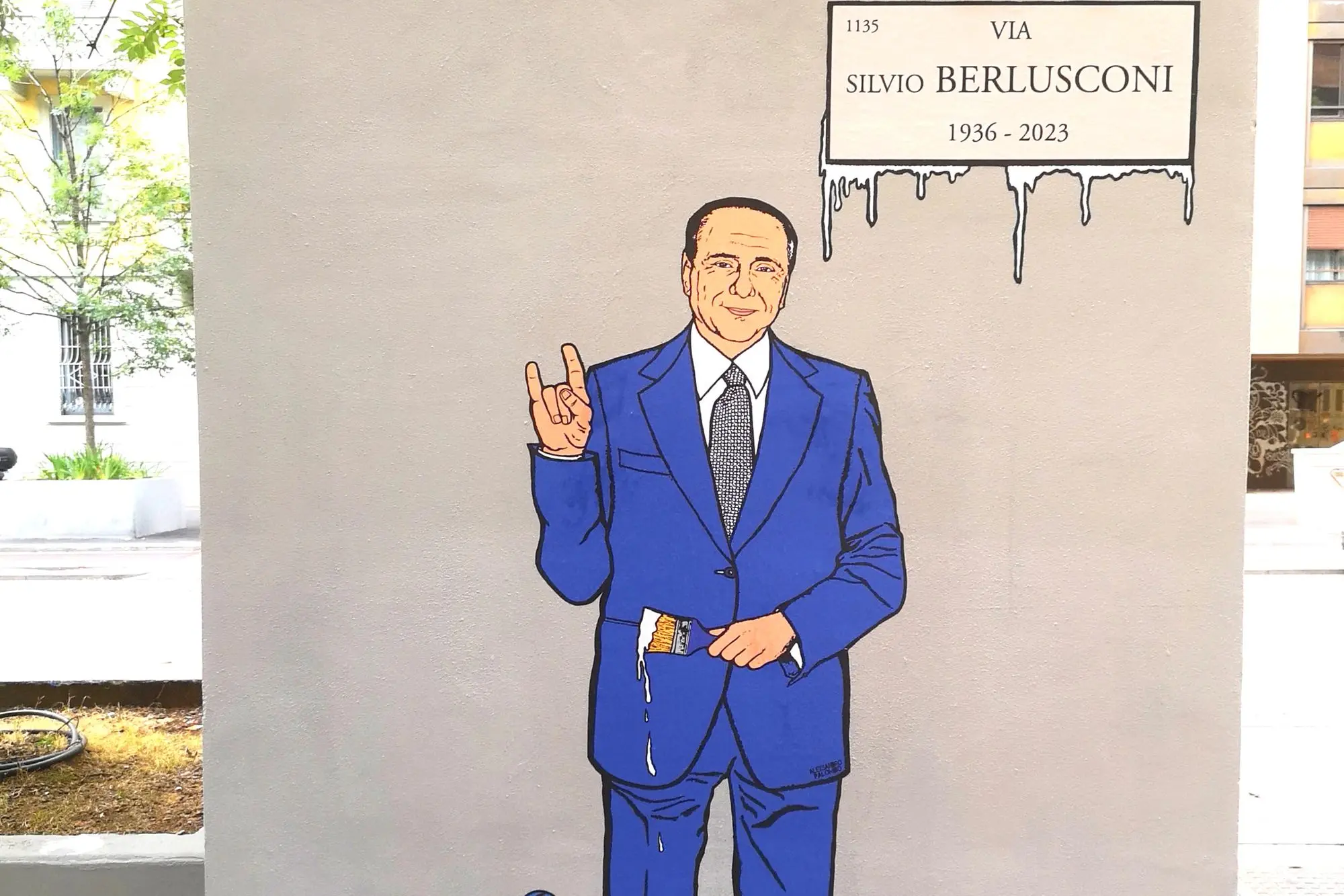 Il murale dedicato a Silvio Berlusconi (foto concessa)