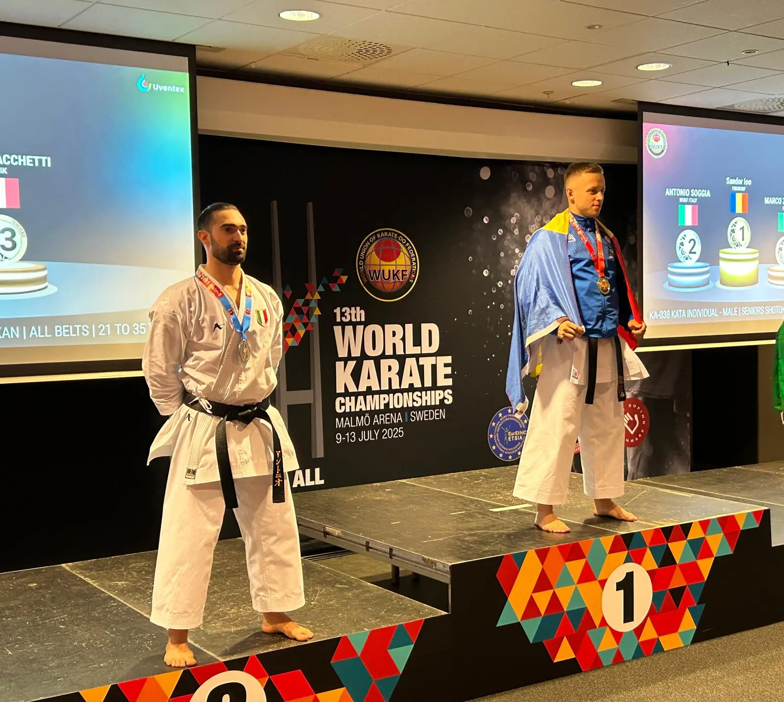 Antonio Soggia sul podio ai Mondiali di karate
