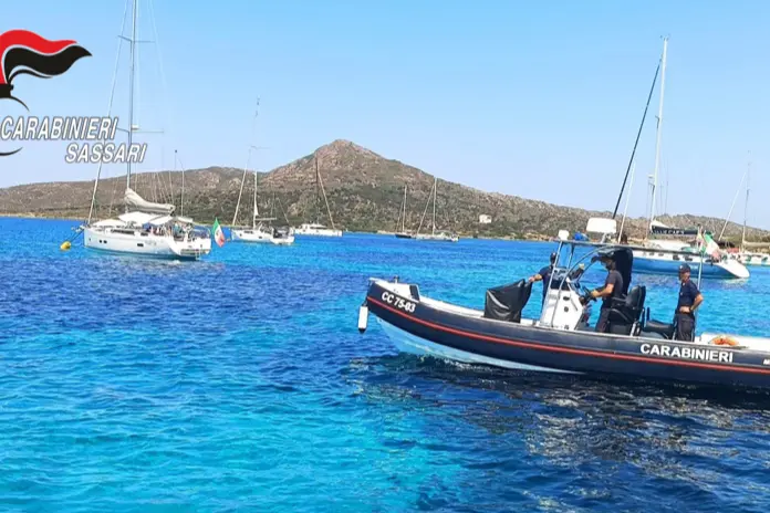 L'intervento dei carabinieri all'Asinara (foto carabinieri)