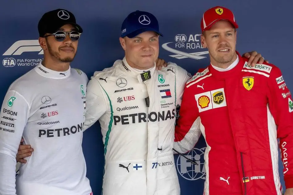 Hamilton, Bottas, Vettel (Ansa)