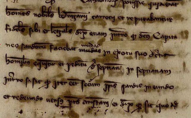 Testo medievale con una citazione delle mudas