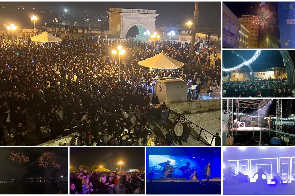 Capodanno nelle piazze sarde (foto L'Unione Sarda - Madeddu, Pala, Montaldo)