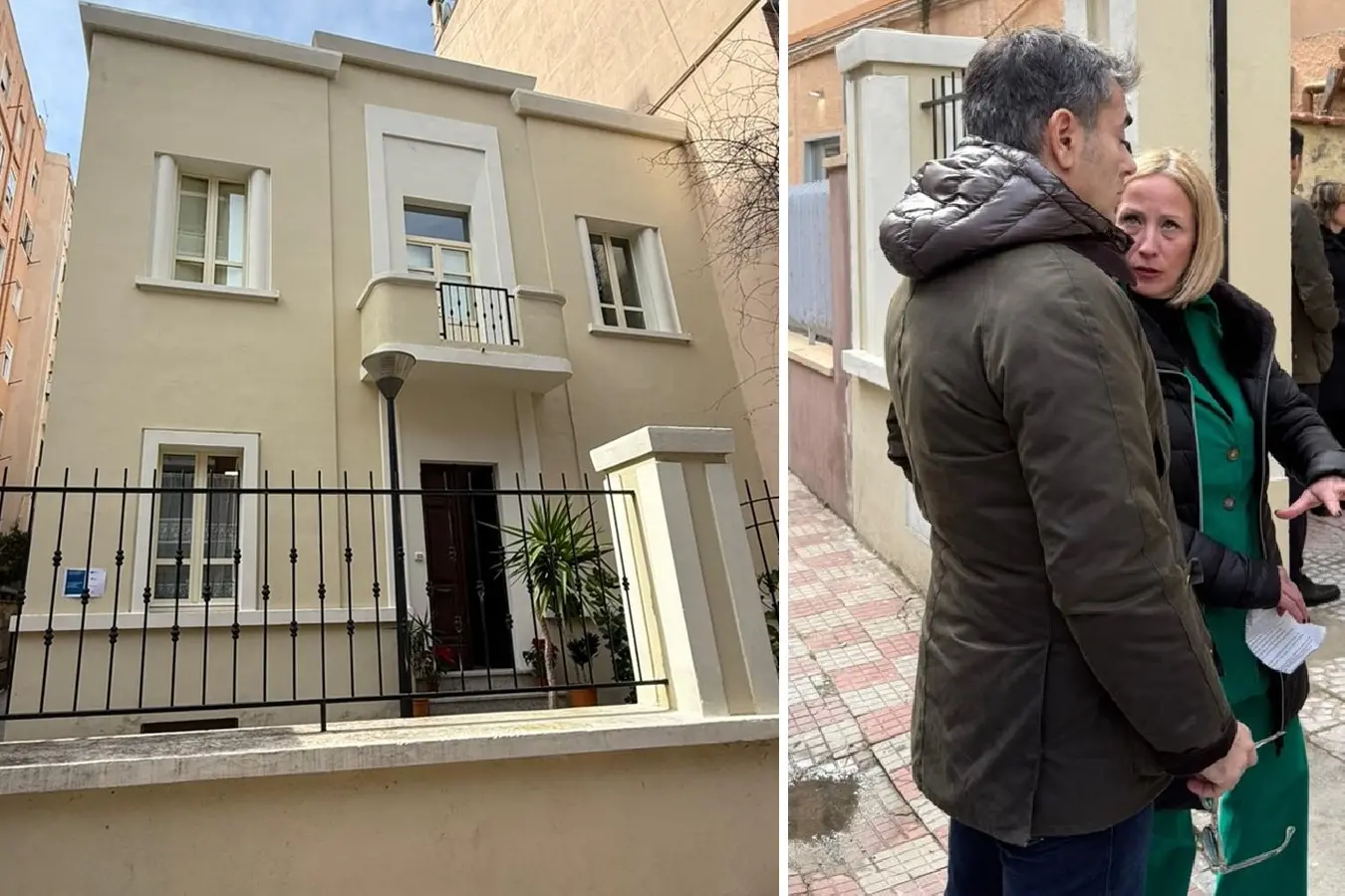 Uno degli alloggi e, a destra, il sindaco Massimo Zedda e l'assessora alle Politiche sociali Anna Puddu