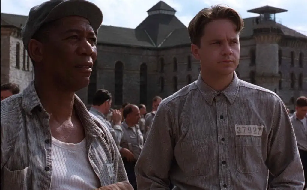 Con Tim Robbins ne &quot;Le ali della libertà&quot; (foto Wikipedia)