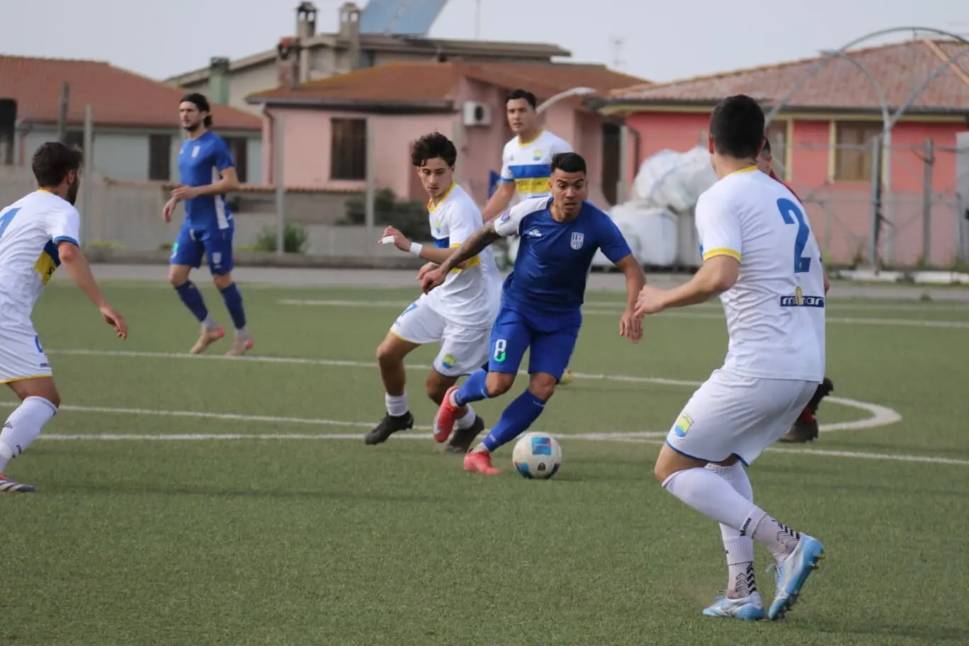 Santiago Nagüel, nuovo centrocampista dell'Alghero, con la maglia del Monastir (foto Maria Elena Carboni - ASD Monastir 1983)