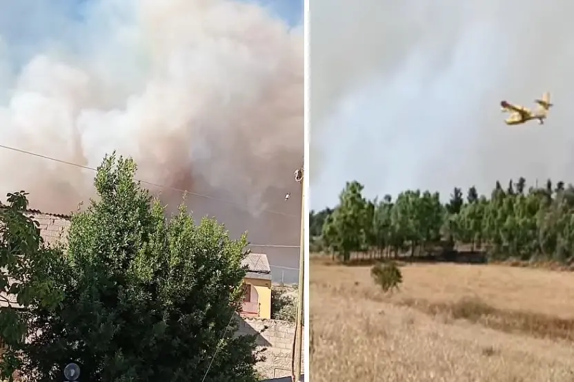 L'incendio a Villanovafranca