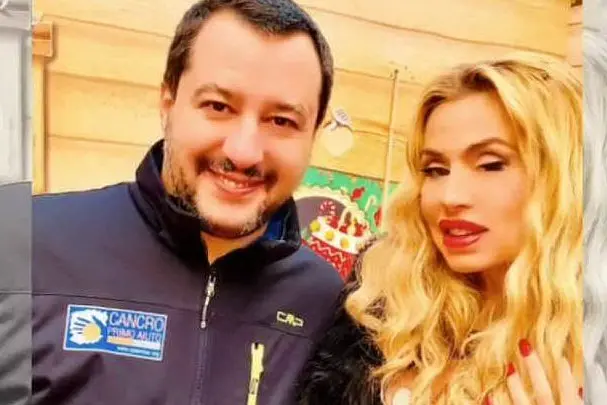 Matteo Salvini e Valeria Marini (foto da Instagram)