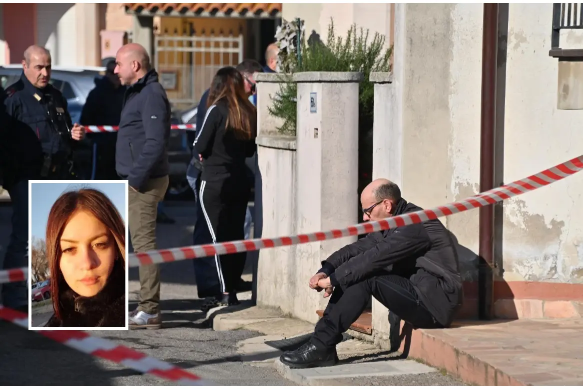 Piero Carta davanti alla villetta di Silì, nel riquadro la figlia Chiara (L'Unione Sarda)