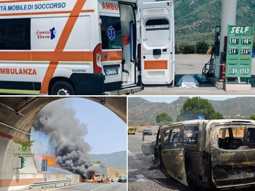 Tragedia di Solanas, il testimone: «Un inferno: feriti liberati dall’auto che prendeva fuoco e spostati con barelle improvvisate» I mezzi coinvolti e un'ambulanza a Solanas