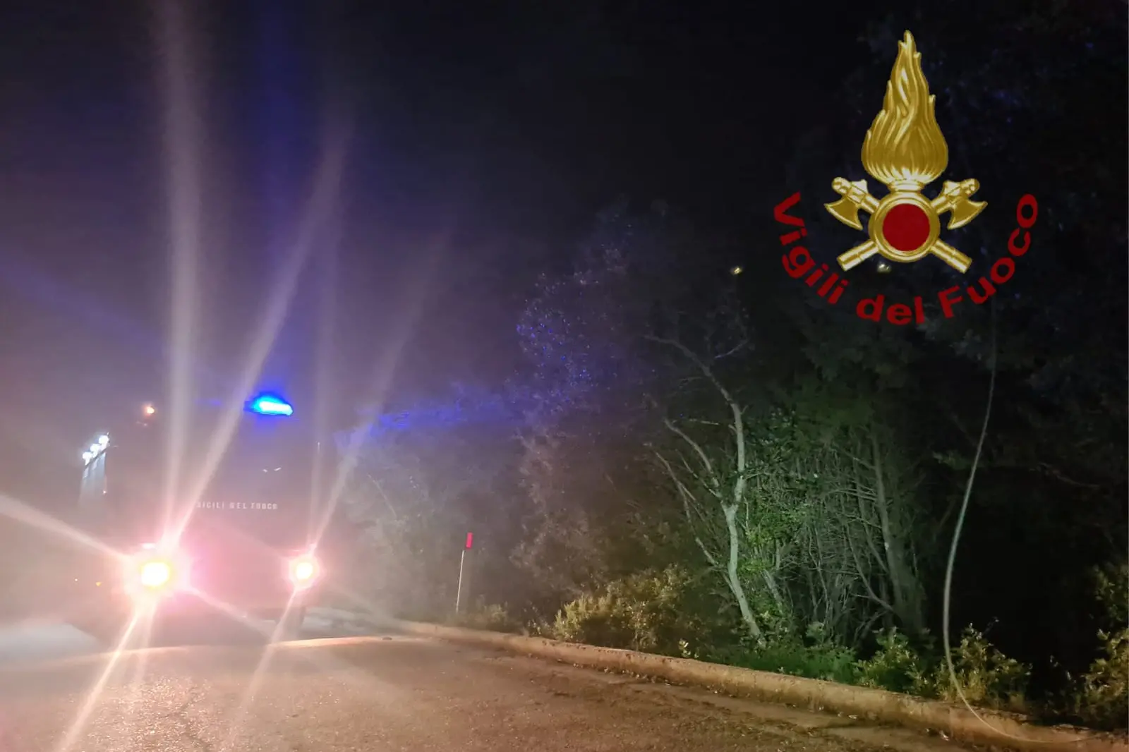 An intervention by the Sassari firefighters