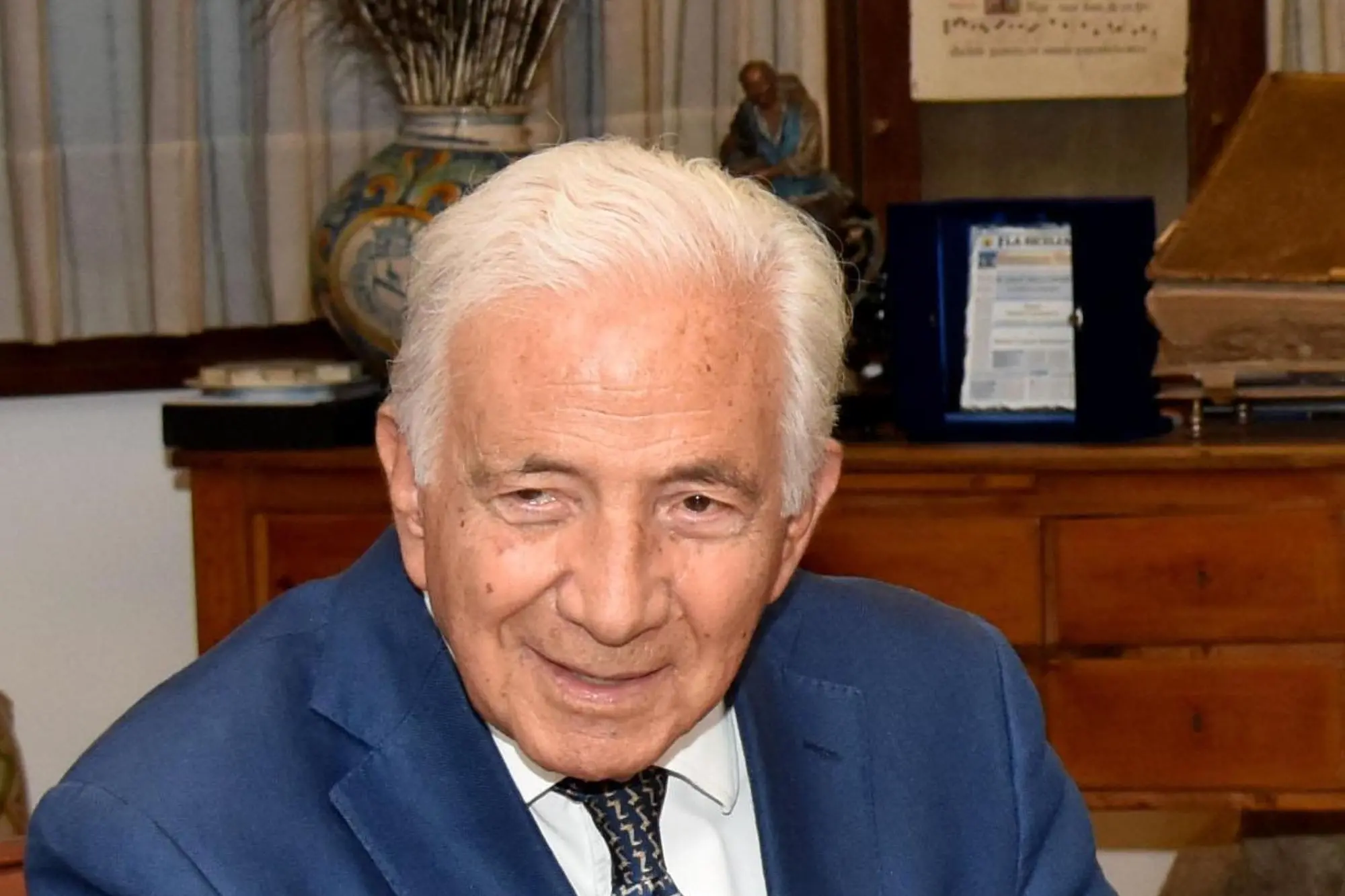 L'editore e direttore del quotidiano La Sicilia, Mario Ciancio Sanfilippo, in una foto di archivio di giugno 2017. ANSA/ORIETTA SCARDINO