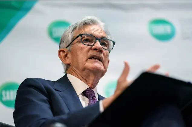 Jerome Powell, presidente della Federal Reserve (foto Ansa)
