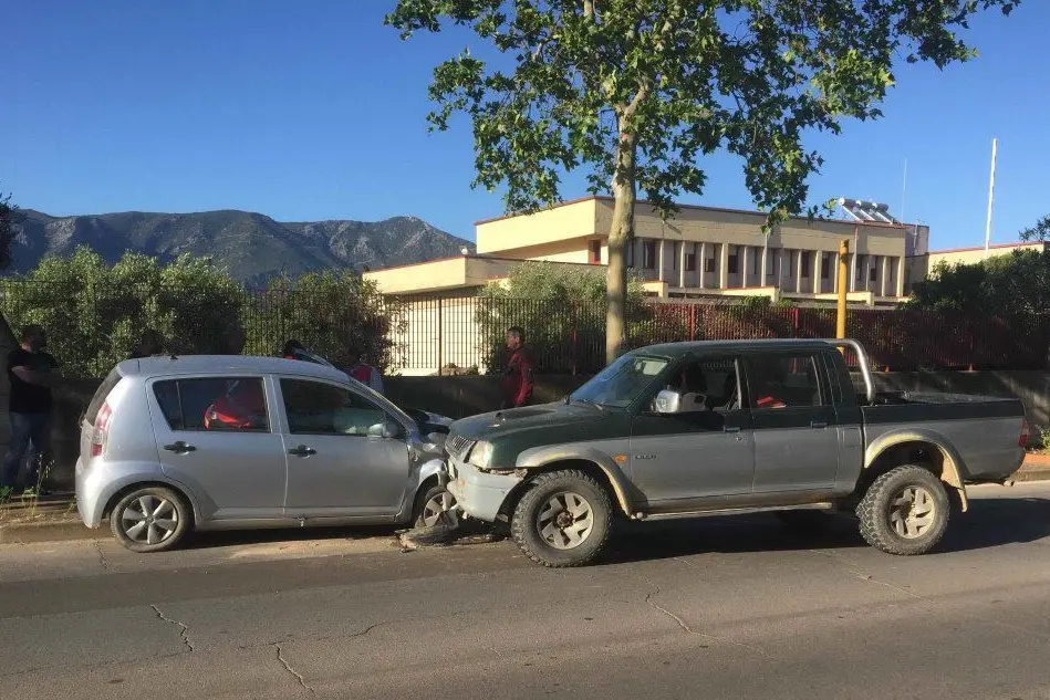 Le auto coinvolte nell'incidente alle porte di Iglesias