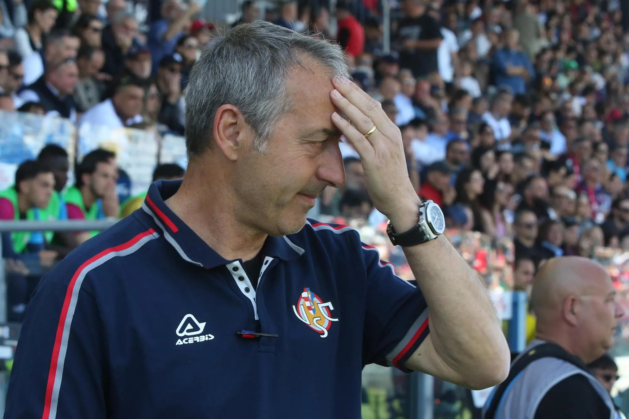 Marco Giampaolo in Cagliari-Cremonese (foto Ansa)