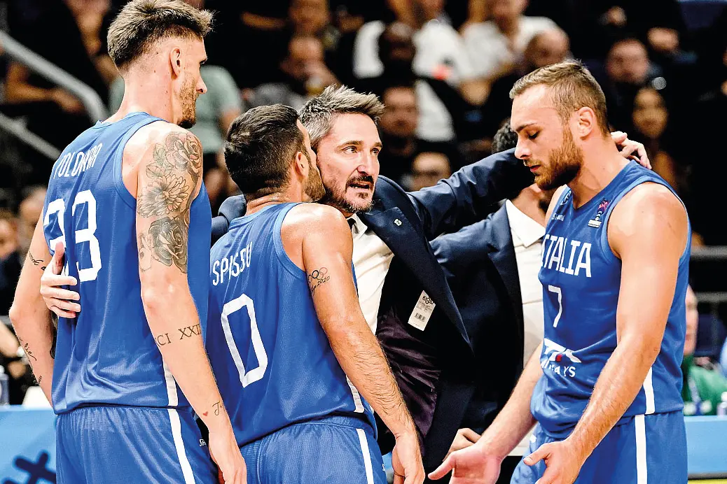 Pozzecco e Polonara insieme con la nazionale italiana(foto HERMES)