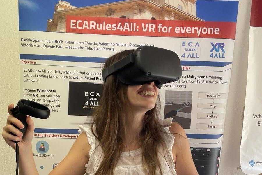 La recente presentazione di un progetto dell'Università di Cagliari sulla realtà virtuale (foto Archivio US)