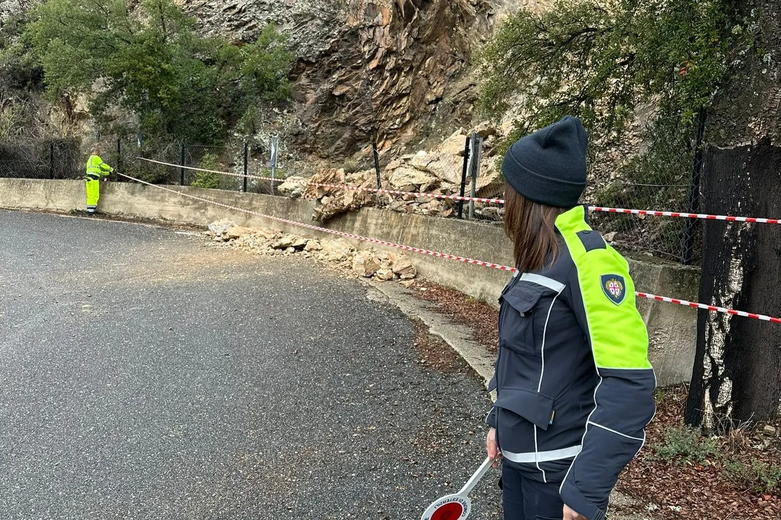 La frana sulla Provinciale 114