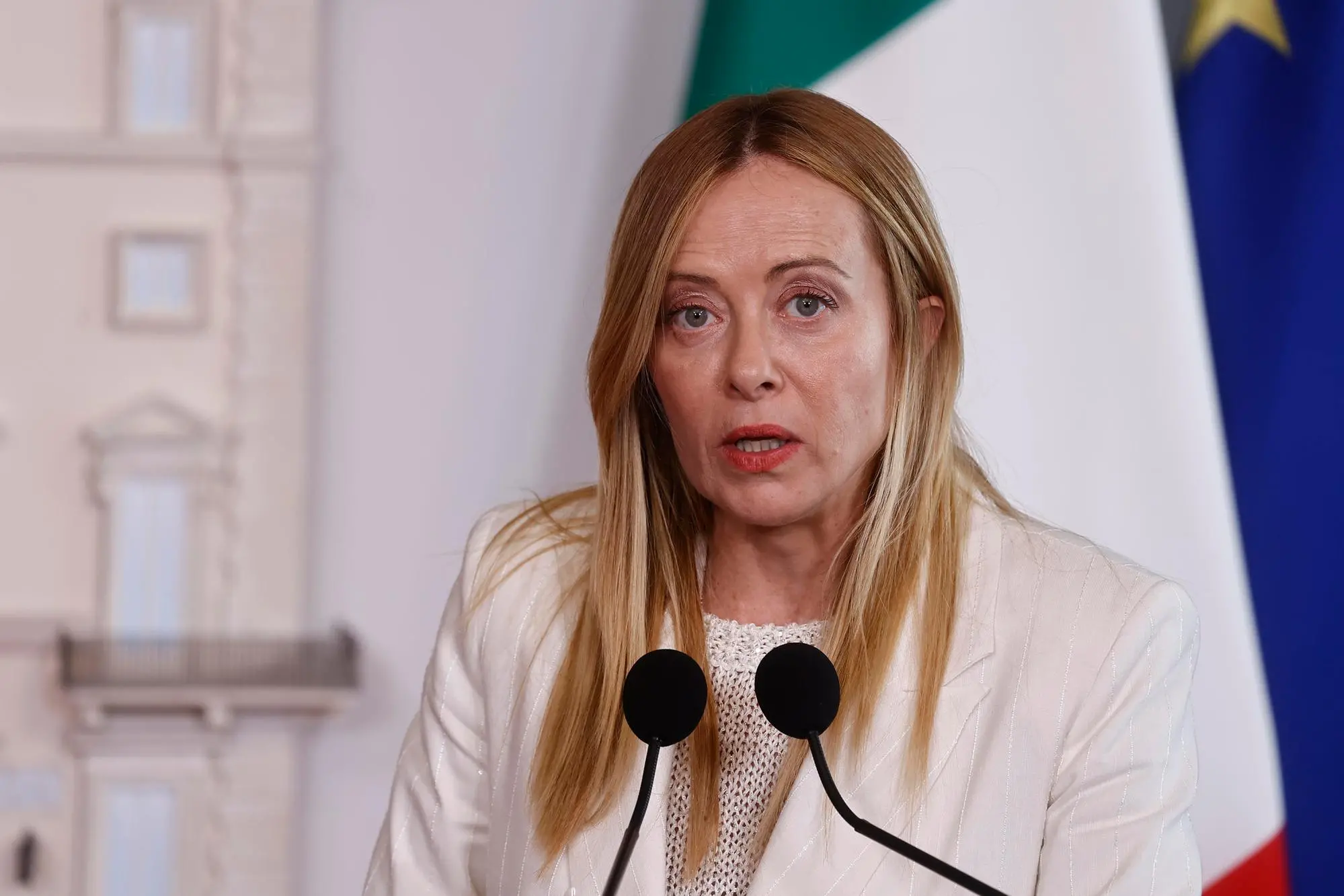Scontri a Bologna, Meloni: «Verità su Fakir ma è irresponsabile il clima d'odio contro le forze dell’ordine» La presidente del Consiglio Giorgia Meloni incontra il primo ministro del Portogallo Luis Montenegro, presso Palazzo Chigi, Roma, 20 luglio 2026, ANSA/VINCENZO LIVIERI