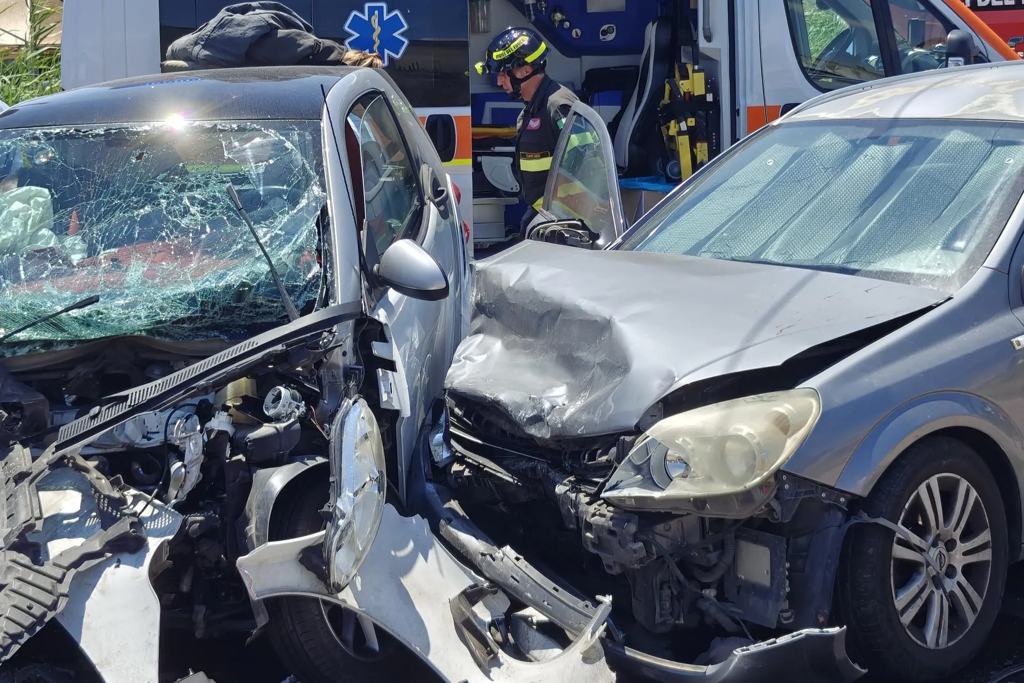 Le auto coinvolte nell'incidente di viale Marconi