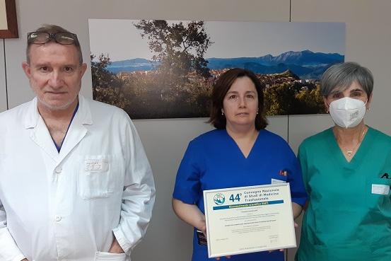 Terapia trasfusionale, un premio all'Aou di Sassari (foto Aou Sassari)