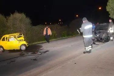 La 500 gialla dopo l'incidente