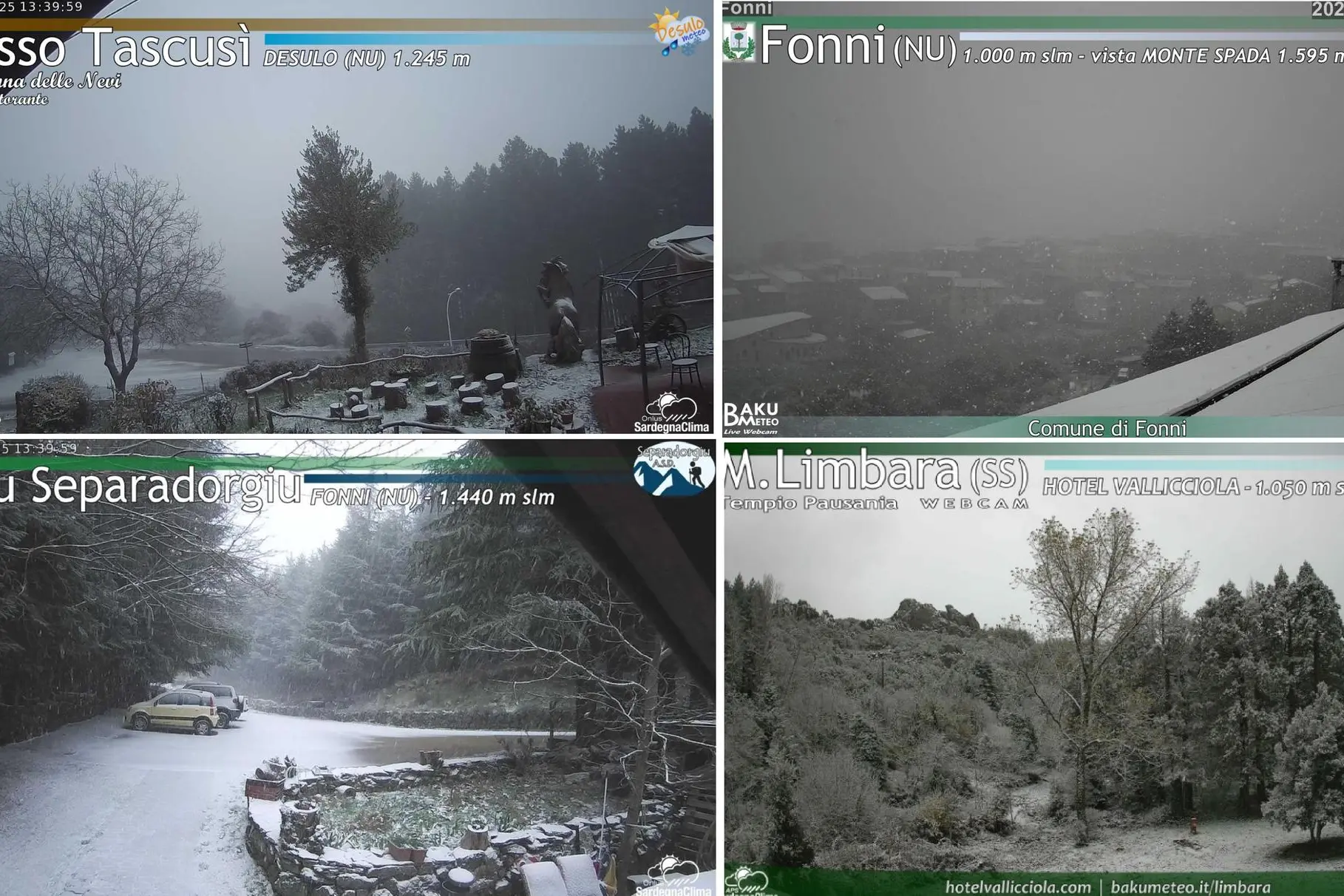 Neve in Sardegna (Frame da WebCam di Sardegna Clima)