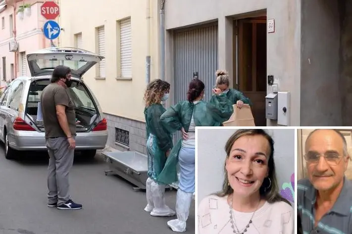 I rilievi (foto L'Unione Sarda - Ungari), nei riquadri Angelica Salis e Paolo Randaccio (foto Facebook)