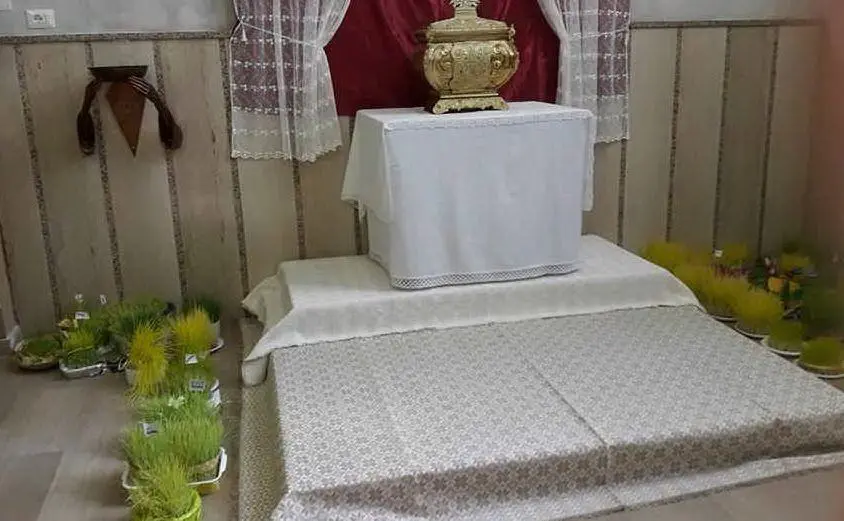 L'allestimento in chiesa