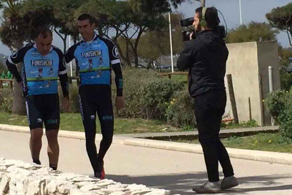 Enrico Pilia durante l'allenamento