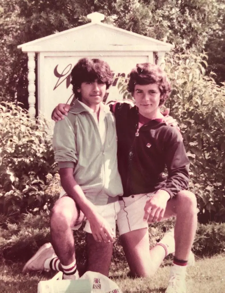 Stefano Vacca e Gianluca Mazza nell'Accademia di Nick Bollettieri, estate del 1982 (foto concessa da Stefano Vacca e Gianluca Mazza)