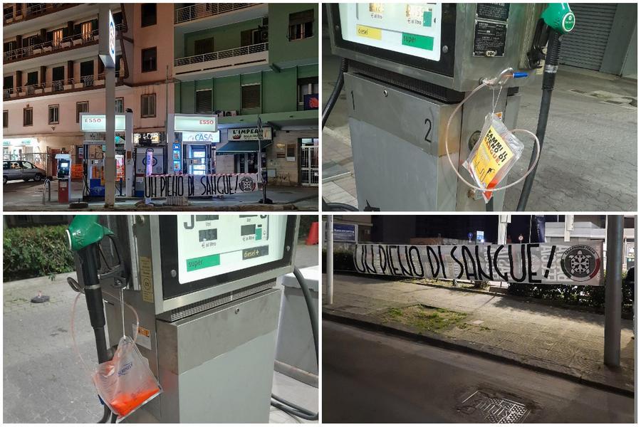 Blitz di CasaPound nei distributori anche in Sardegna: “Un pieno di sangue”