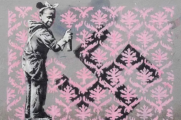 Un'opera di Banksy (foto Instagram)