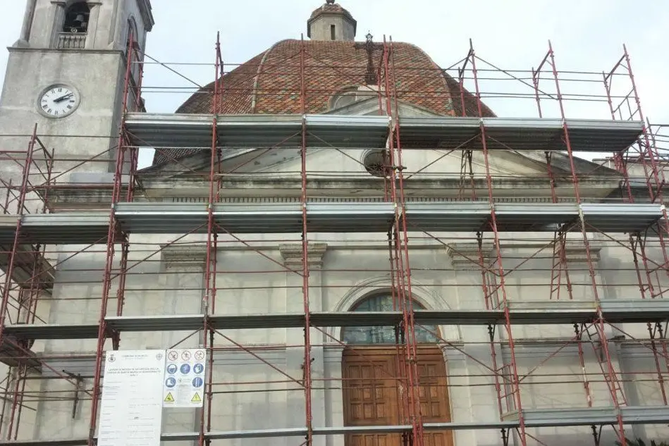 I lavori nella Chiesa parrocchiale di Burcei