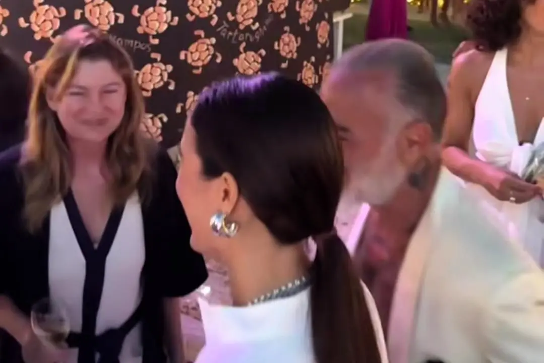 Ellen Pompeo al party di Gianluca Vacchi a Porto Cervo (foto Instagram)