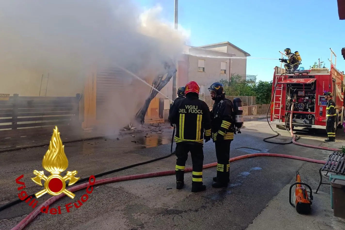 L'intervento dei vigili del fuoco