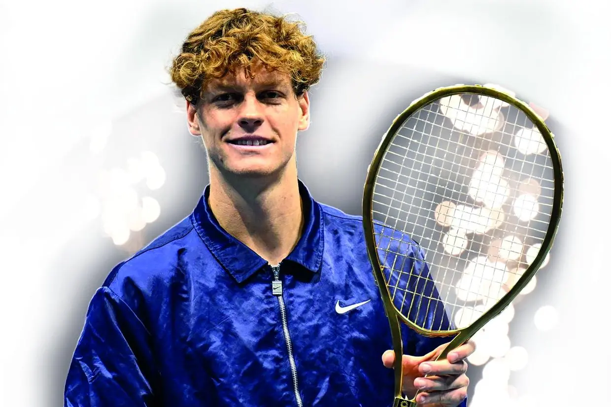 epa12463245 Jannik Sinner of Italy celebrates with the trophy after beating Carlos Alcaraz of Spain in the final of the 2025 Six Kings Slam tennis tournament in Riyadh, Saudi Arabia, 18 October 2025. Sinner won in two sets. EPA/STR