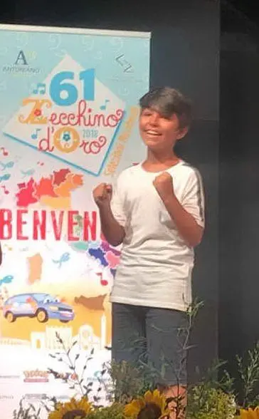 La gioia di Riccardo per il successo alle selezioni dello Zecchino d'Oro