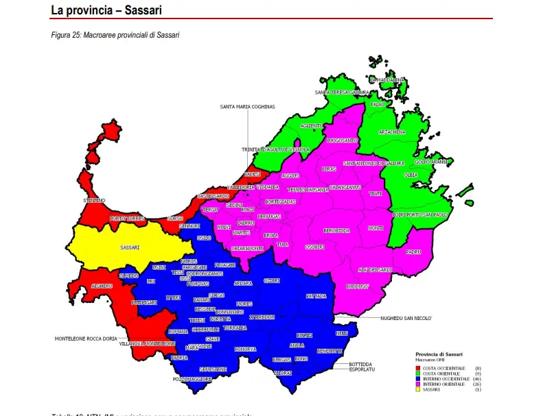 I dati della provincia di Sassari (immagine concessa)