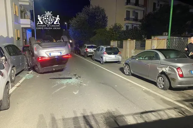 L'incidente al quartiere del Sole (foto Polizia locale)