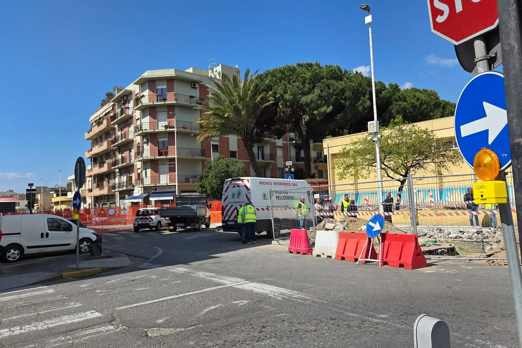 Le ricerche all'incrocio tra via Marconi e via Cimabue (g. da.)