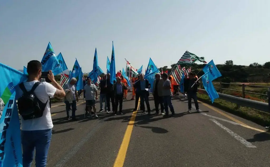 La protesta (foto del Comune di Berchidda)