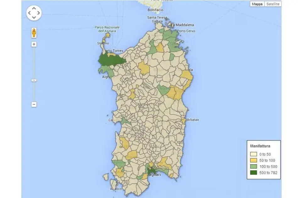 Distribuzione delle imprese manifatturiere sul territorio regionale