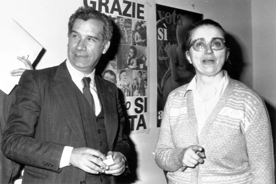 Carlo Casini e Vittoria Quarenghi del ''Movimento per la vita'', in attesa dei risultati definitivi del referendum