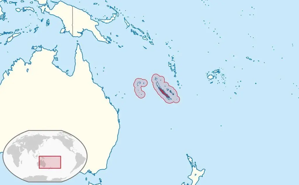 La Nuova Caledonia, a est dell'Australia (Wikipedia)
