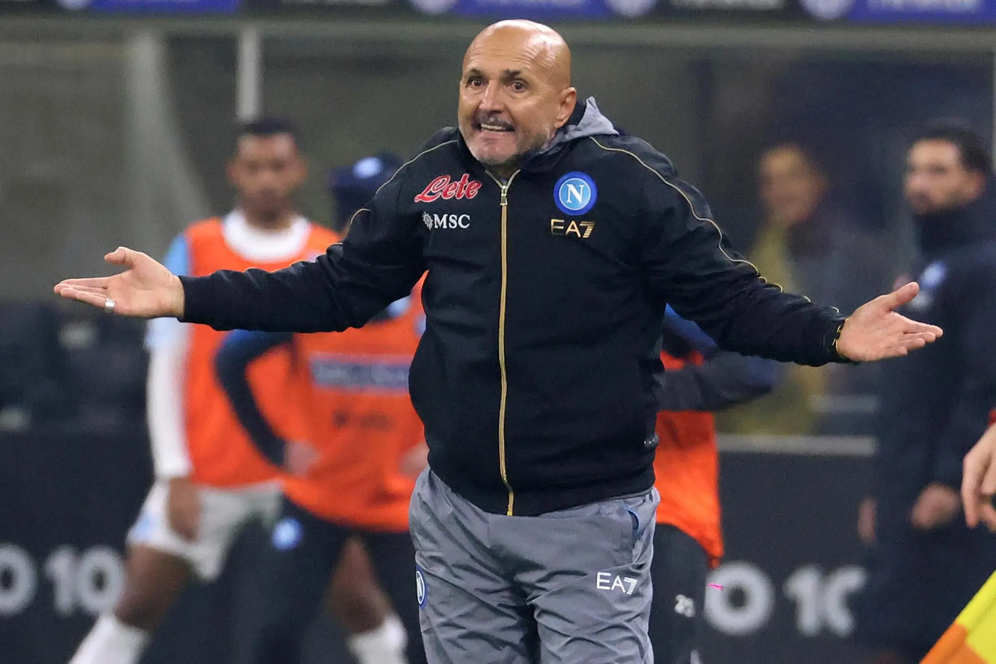 NapoliÂ?s coach Luciano Spalletti reacts during the Italian serie A soccer match between FC Inter and Napoli at Giuseppe Meazza stadium in Milan, 4 January 2023. ANSA / MATTEO BAZZI