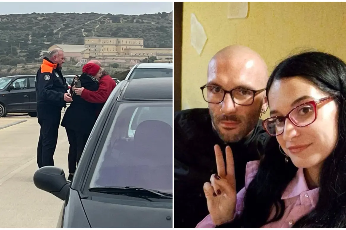 I genitori di Paolo Durzu (foto L'Unione Sarda), a destra il figlio con Manola Mascia