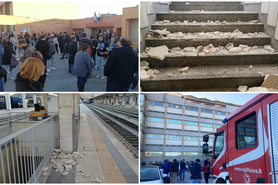 Alcune immagini del terremoto nelle Marche (foto Ansa)